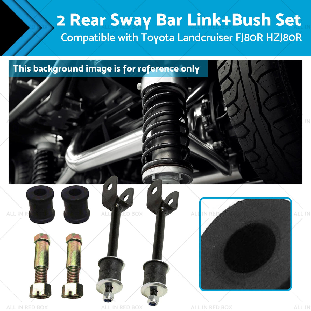 2 Rear Sway Bar Link Bush Set for Landcruiser 80 (1990–2007)
