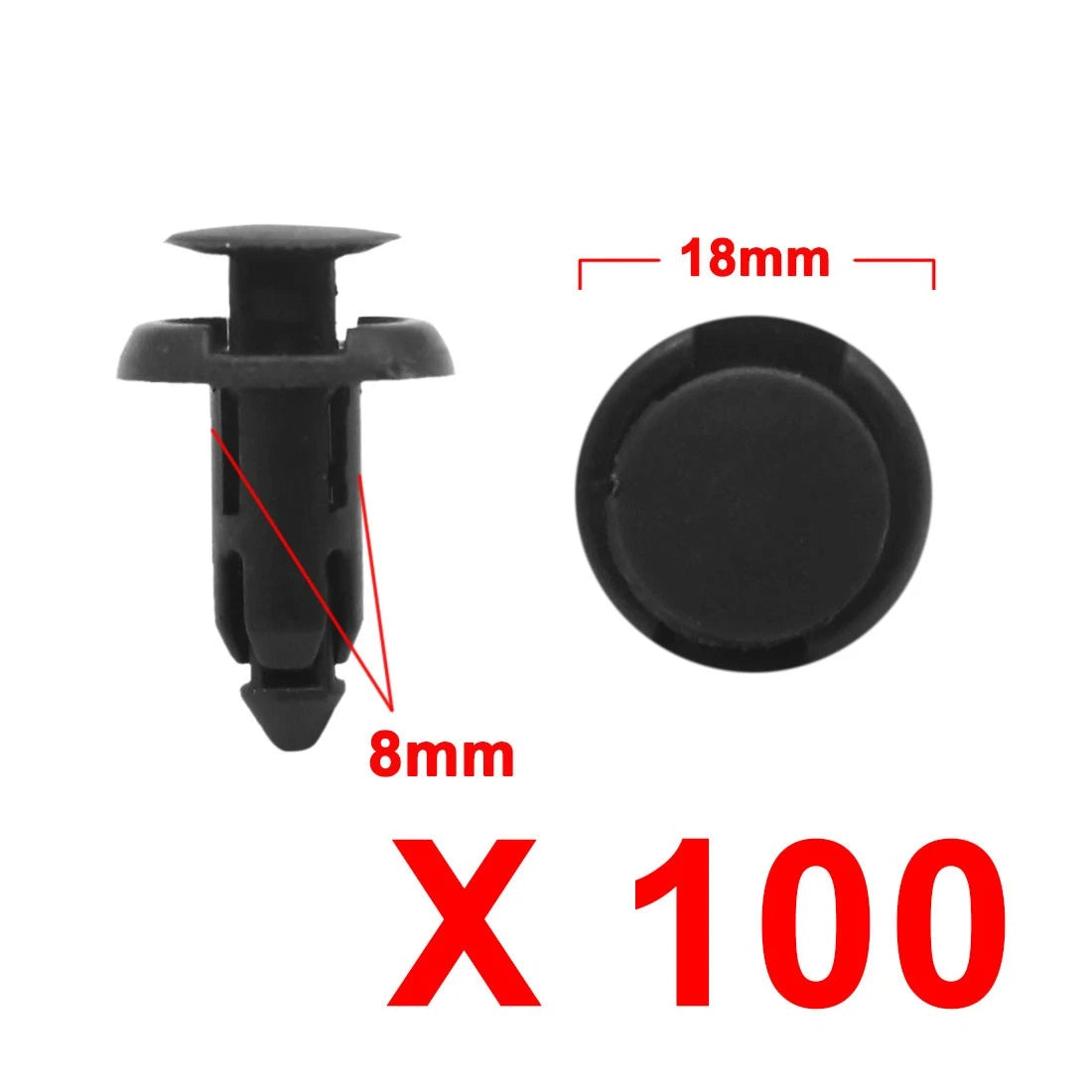 100 Pcs Black Bumper Rivets Retainer Fasteners for Toyota Prado Corolla RAV4 