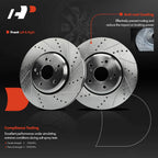Set of 6 Front Drilled Brake Rotors & Pads for Honda Civic Accord Acura