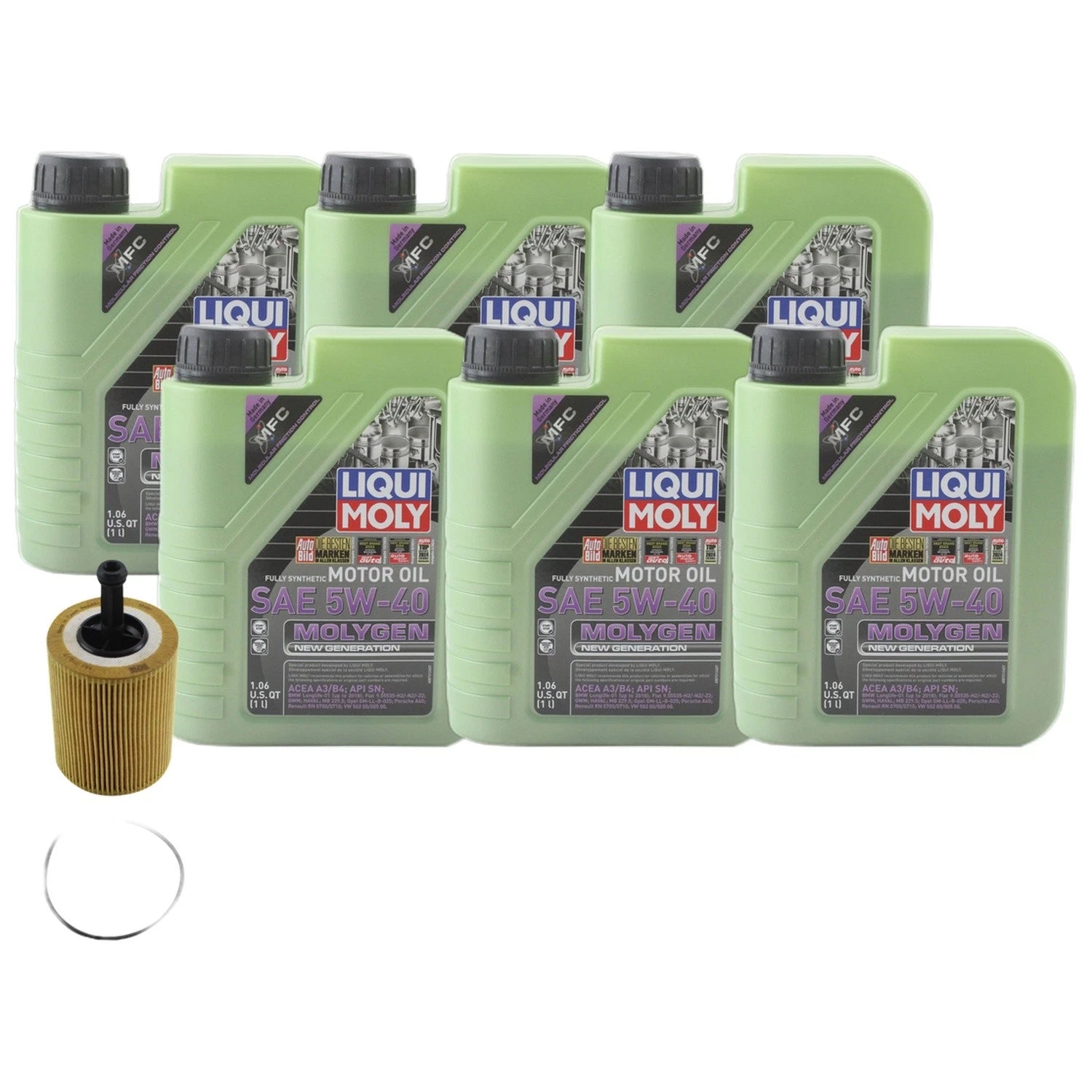 6L Liqui Moly Molygen 5W-40 Engine Oil Change Kit for Jetta Passat (2011–2023)