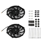 2X 12" Radiator Cooling Fan Assembly for Universal Application (YYYY–YYYY)