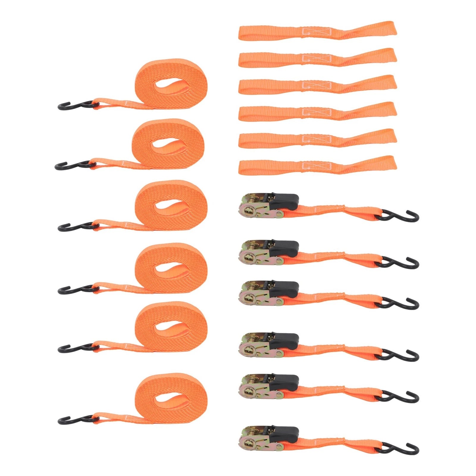 6 Pack Ratchet Tie Down Straps for (1700lbs, 1in x 20ft)