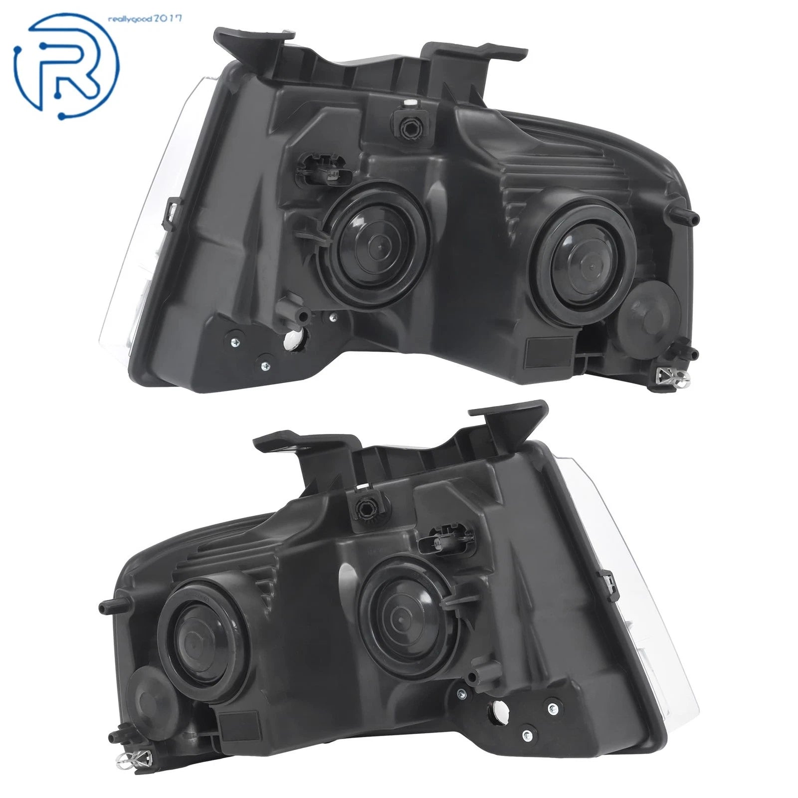 Set of 2 Halogen Projector Headlights for Ford Expedition (2015–2017)
