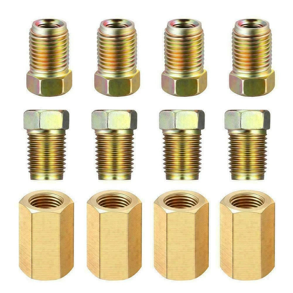 12Pcs Brake Line Repair Female Unions & Inverted Nuts for