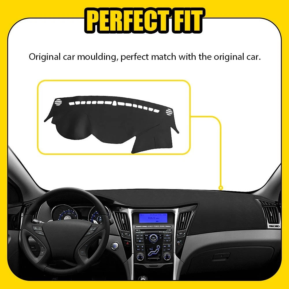 Leather Anti-Slip Pad Dashboard Cover Mat for Hyundai Sonata (2011–2014)