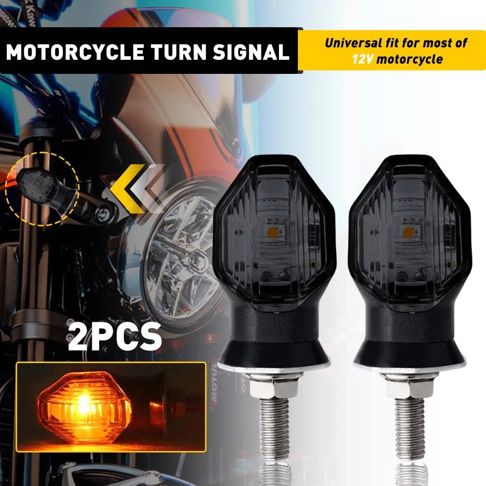 2X Smoke Front Turn Signal Lights for Motorcycle 12V EXV