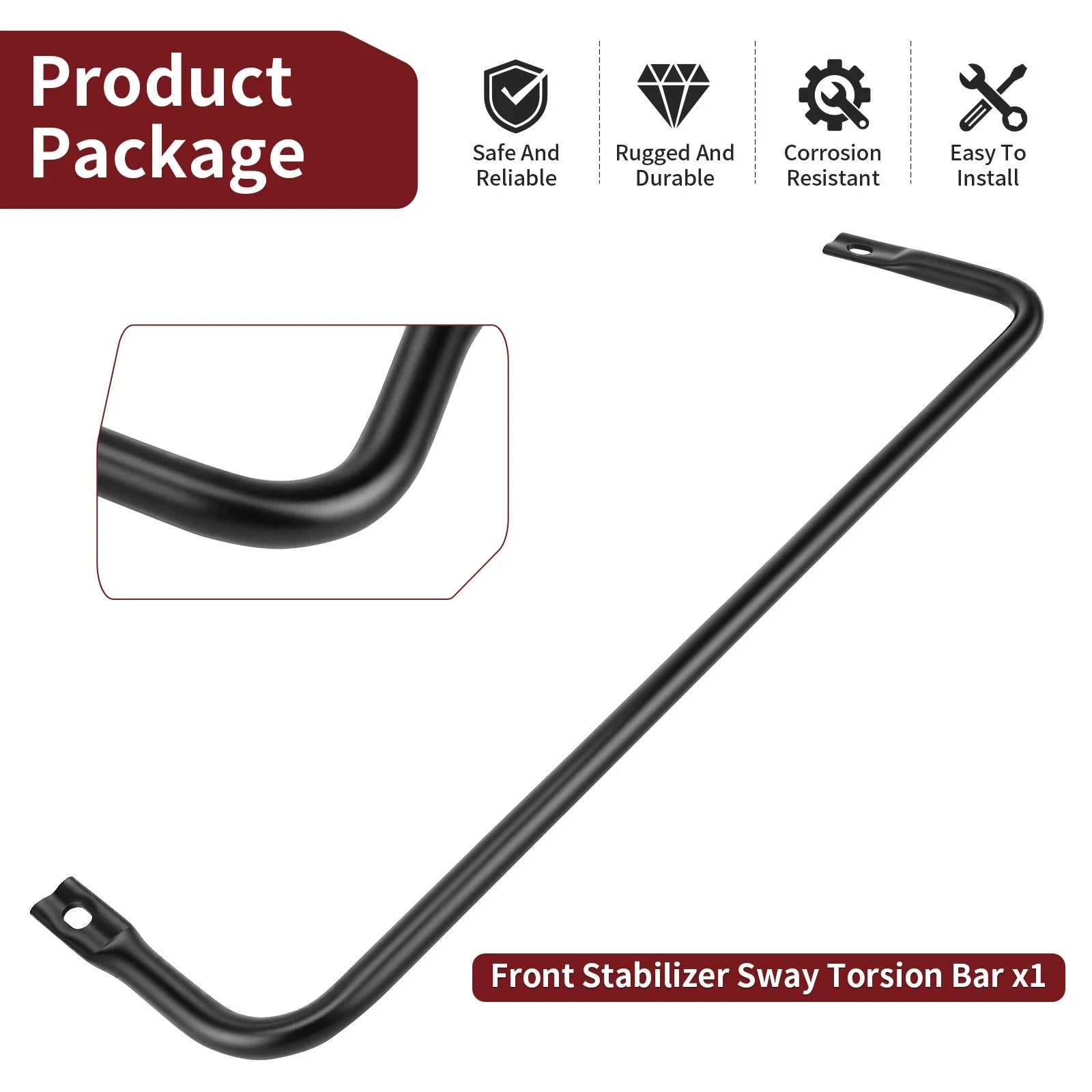 Black Front Sway Bar 5336152-329 for Polaris RZR 800 2012–2014, RZR 570 2012–2017