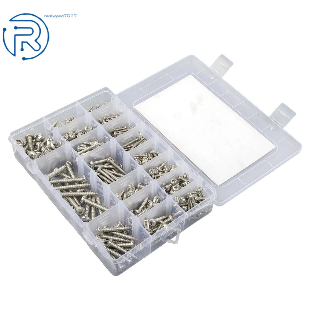 Set of 550 Stainless Steel Self-Tapping Wood Screws