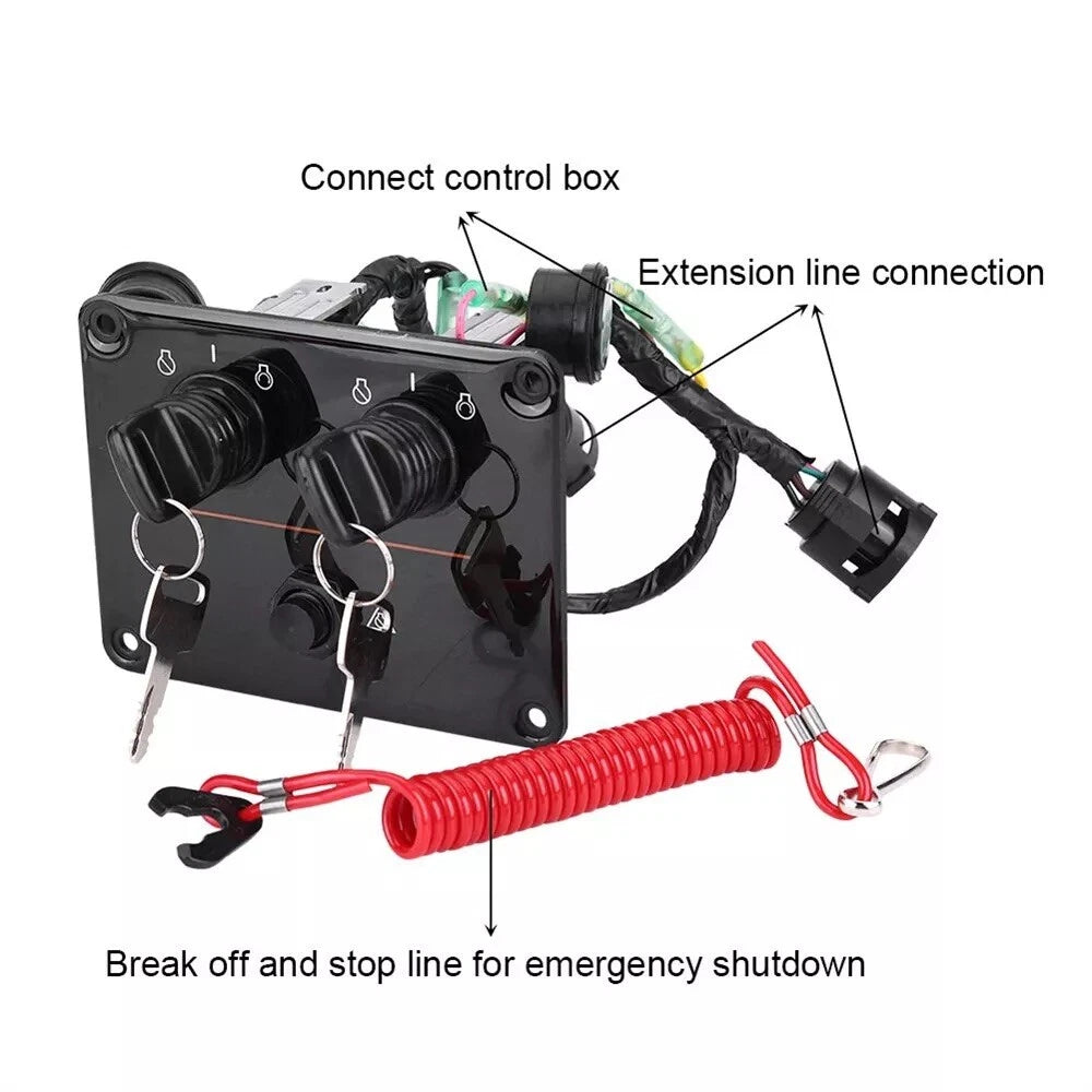 Dual Key Switch for Yamaha Outboards (6K1-82570-13-00, 6K1-82570-08-00)