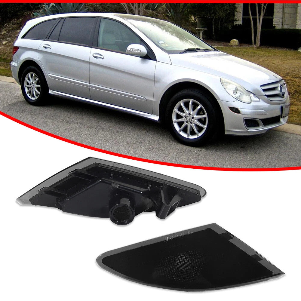 2X Smoked Lens Front Bumper Side Marker Lights for Benz W251 R-Class (2006–2010)