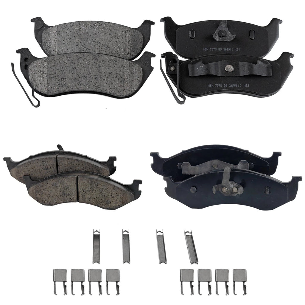 Set of 4 Brake Pads for Jeep Wrangler (2003–2004)