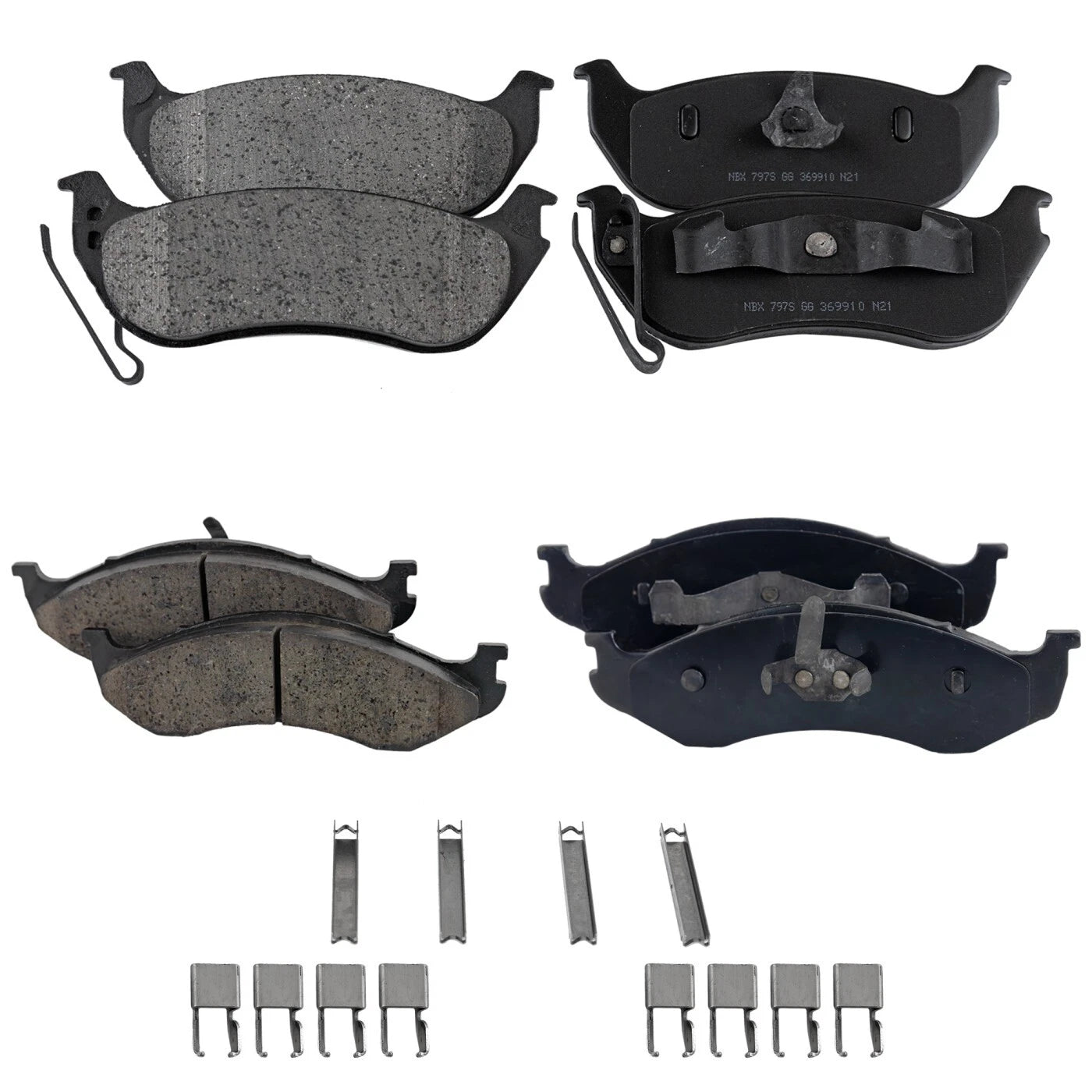 Set of 4 Brake Pads for Jeep Wrangler (2003–2004)