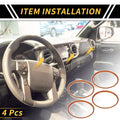 Set of 4 AC Vent Dashboard Decoration Rings for Toyota Tacoma (2016–2021) Orange