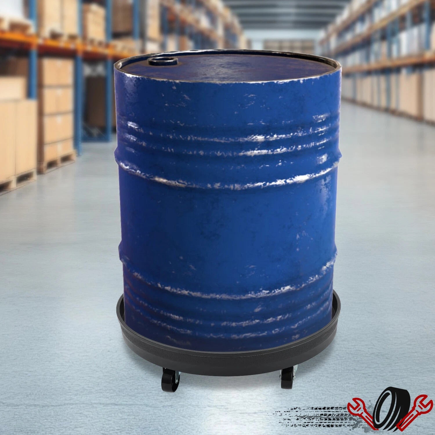 30 Gallon Barrel Dolly for 55 Gallon Drum (900lbs, 5 Wheels)