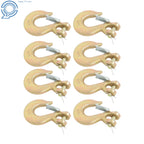 Set of 8 Clevis Slip Hooks w/ Latch for Flatbed Truck Trailer