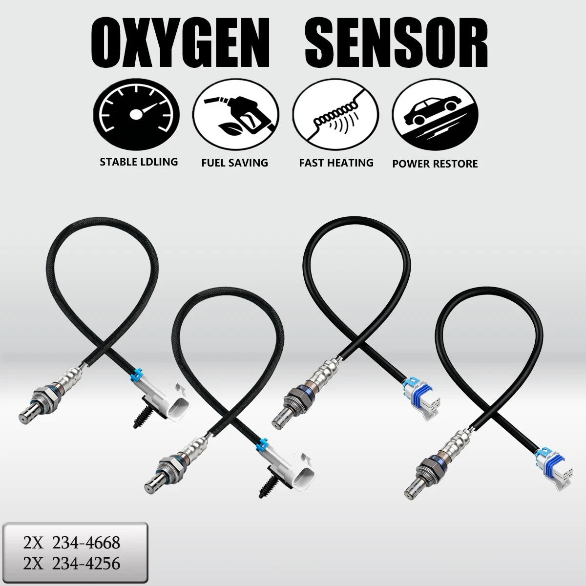 Set of 4 Oxygen O2 Sensors for GMC Yukon (2008–2014) & Chevy Silverado 1500 (2008–2014)