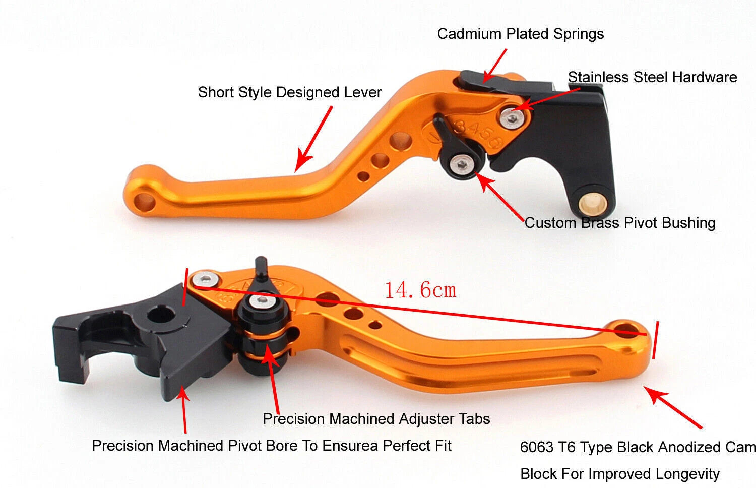 Short Brake Clutch Levers for Triumph Speed Triple Daytona 675 R (2011–2014)