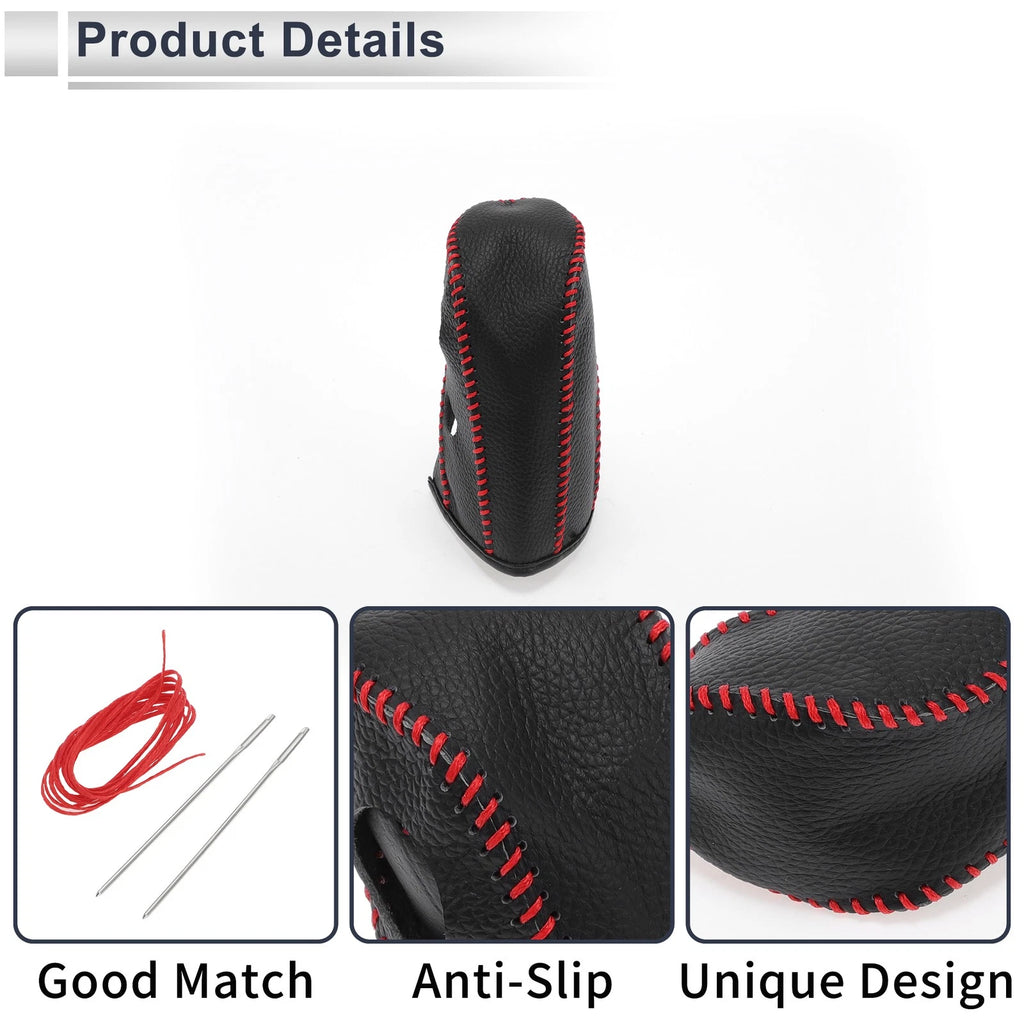 1 Pc Gear Shift Knob Cover for Nissan Tiida (2004–2012) Pebbled Black Red