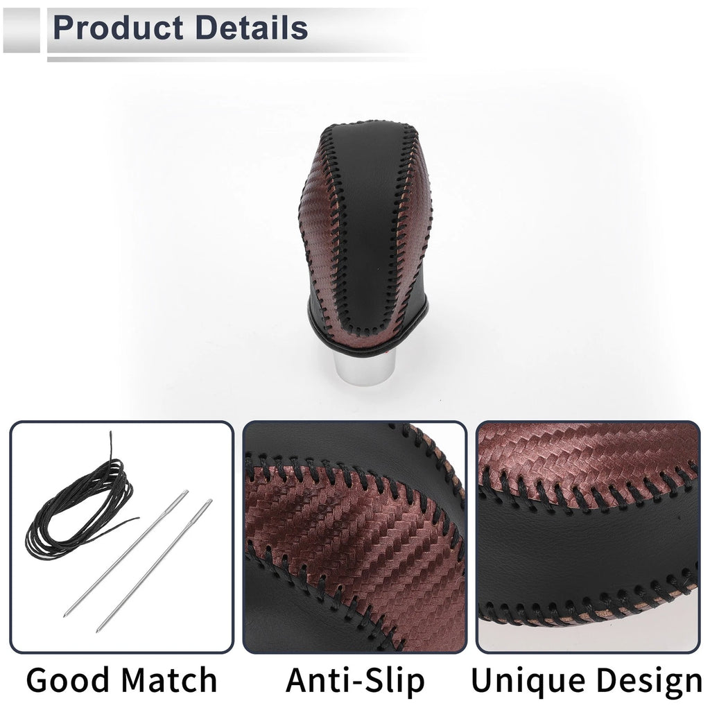 1 Pc Gear Shift Knob Cover for Subaru Impreza (2017–2023) Brown Carbon Fiber
