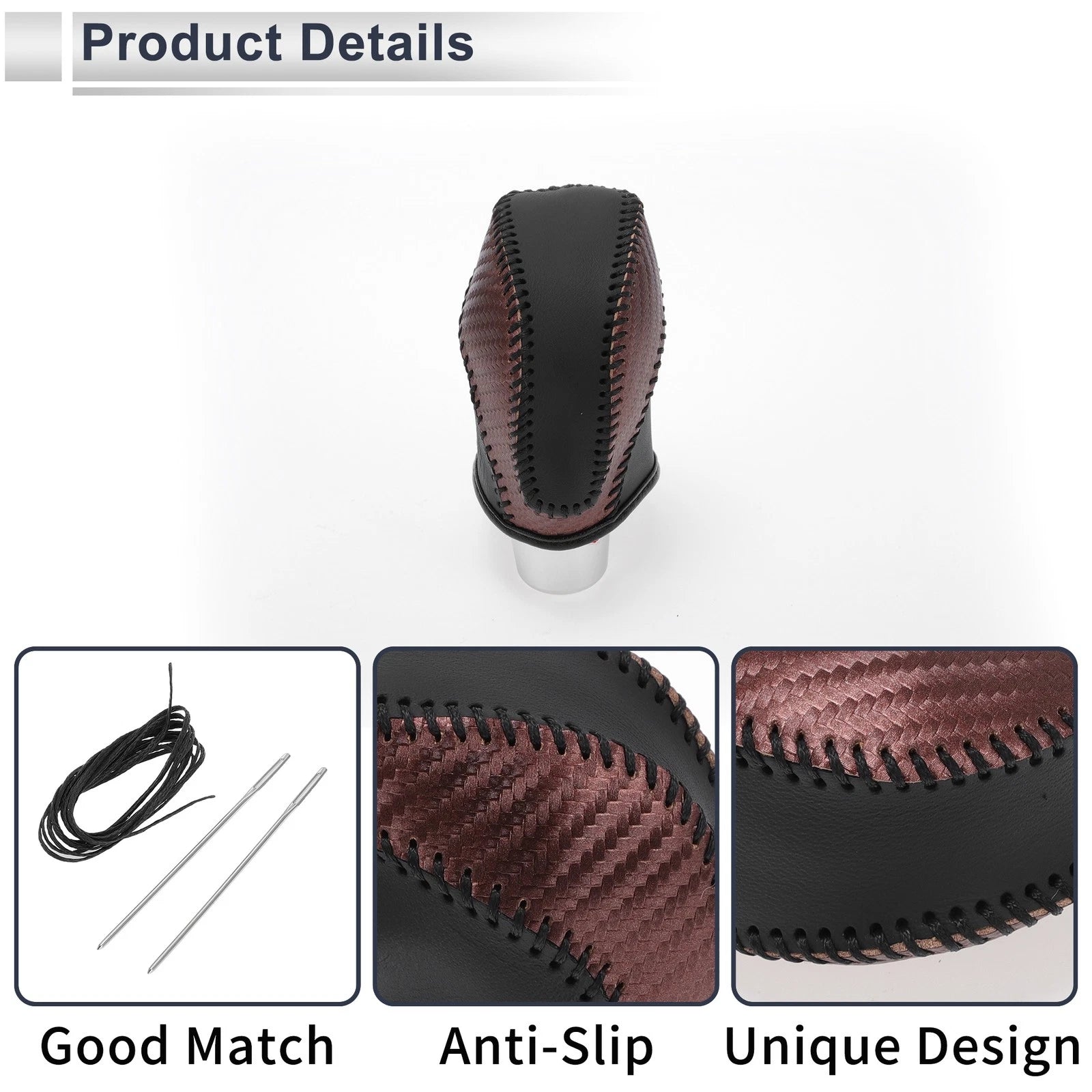 1 Pc Gear Shift Knob Cover for Subaru Impreza (2017–2023) Brown Carbon Fiber