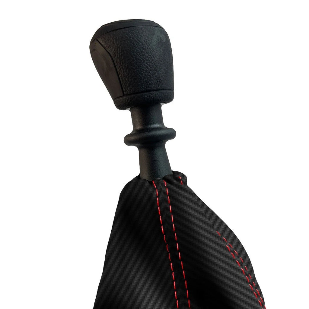 Manual Shift Boot for Chevrolet Sonic (2012–2016) Red Stitch Carbon