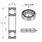 Deep Groove Ball Bearing 12x24x6mm for Scooter Skateboard 