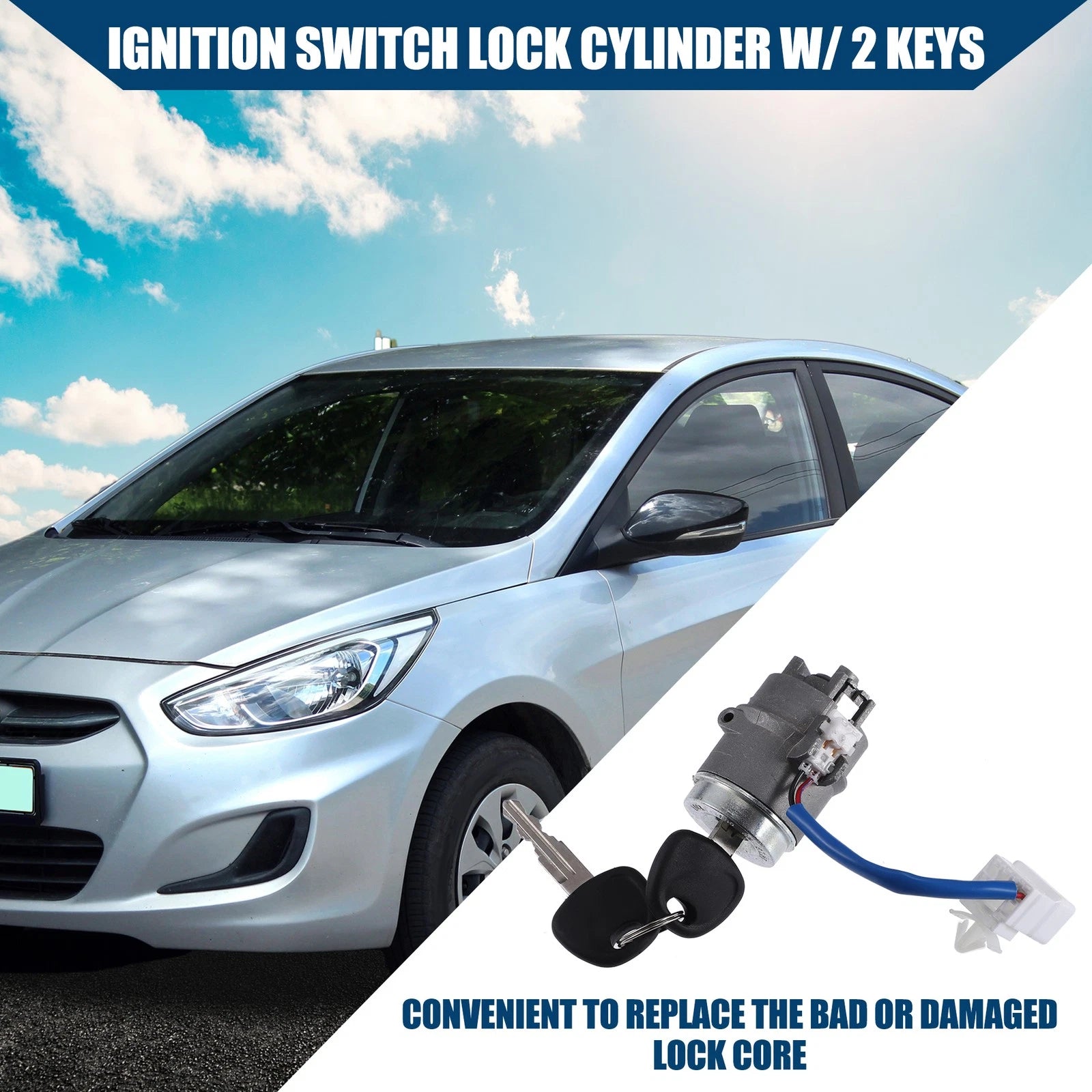 Ignition Switch Lock Cylinder w/ Key No.819201EA00 for Hyundai Accent (2006–2011)