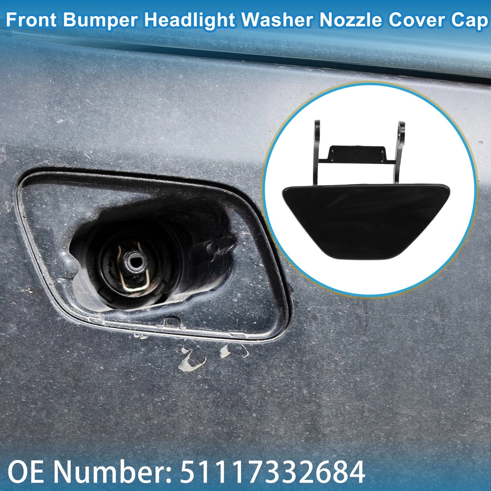Front Left Washer Nozzle Cover Cap No. 51117332683 for BMW 528i (2014–2016)