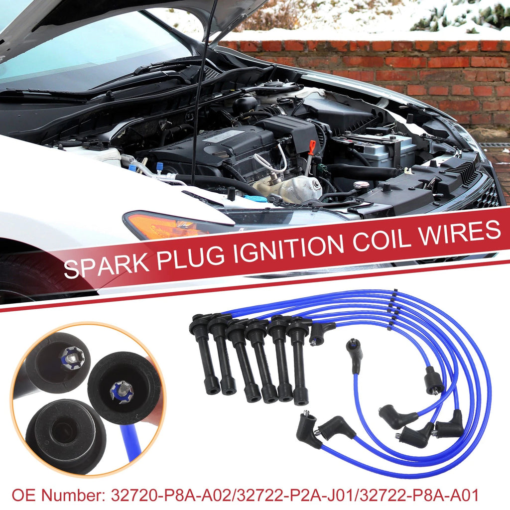 7pcs Spark Plug Wire Ignition Coil Cable No. 32720-P8A-A02 for Honda Accord (1990–2002)