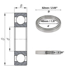 6808ZZ Deep Groove Ball Bearing P4 for Scooter Skateboard Wheel (40x52x7mm)