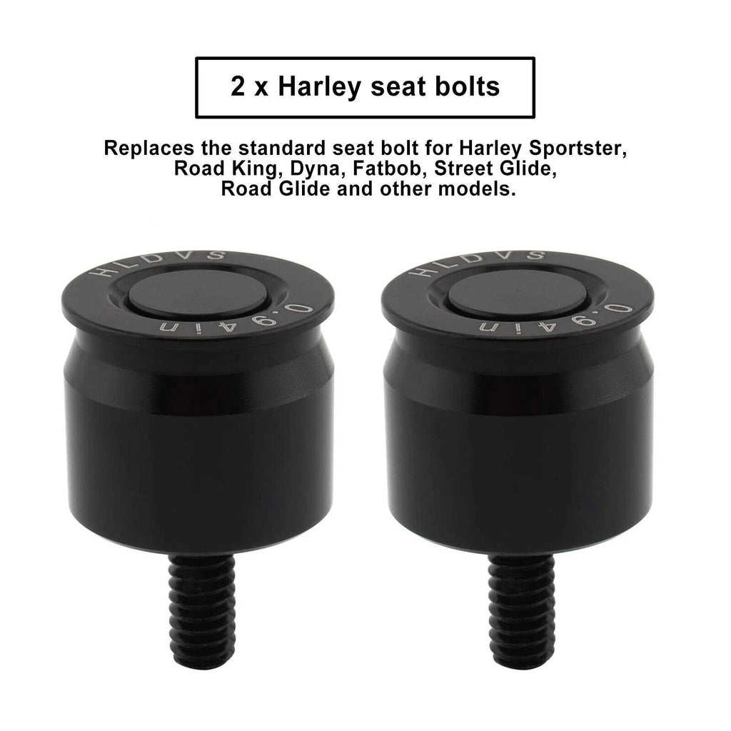 2X Seat Bolt Aluminum Anodized Black for Harley Dyna Softail Sportster Road King Glide