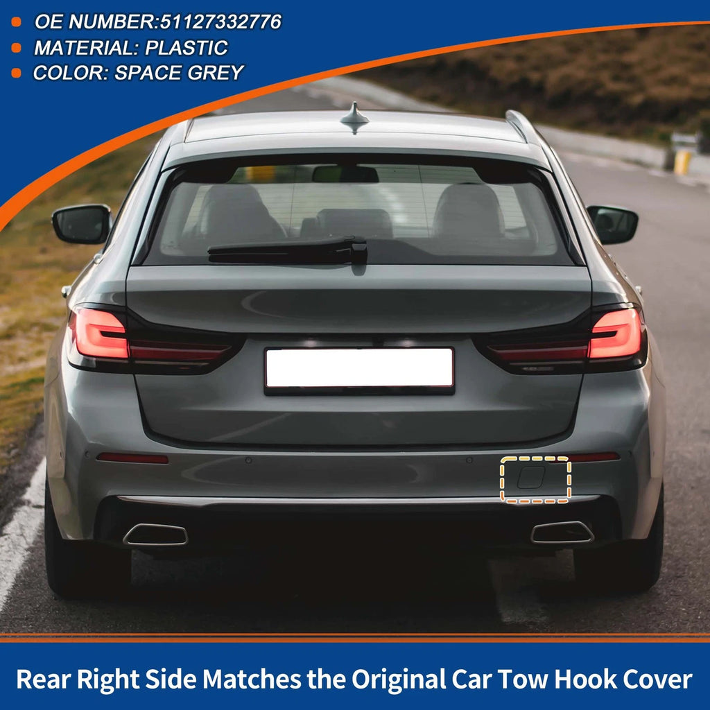Rear Tow Hook Cover for BMW 5-Series F10 (2011–2017) No. 51127332776 Space Grey