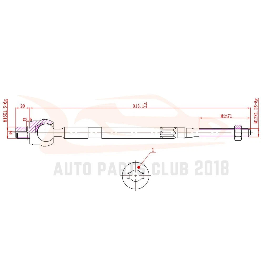 Set of 6 Front Inner Outer Tie Rods Sway Bar Links for Mitsubishi Lancer (2002-2007)