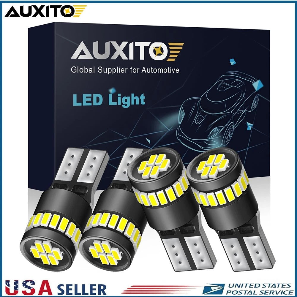 T10 LED License Plate Light Bulbs for Cars (6000K, 168, 2825, 194)