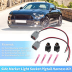 Set of 2 Side Marker Light Bulb Socket Pigtail for Ford Fiesta (2009–2019) No. 6R3Z13411BA