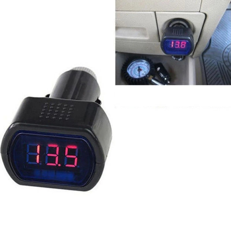 Digital LED Volt Gauge for Car Battery Voltage Tester (Portable)
