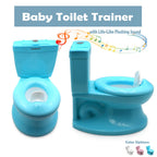 Toddler Potty Training Toilet for Kids with Flushing Sound (Blue)