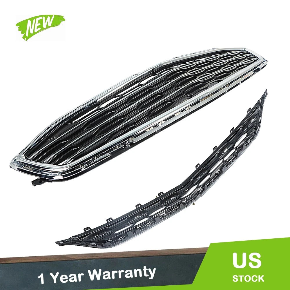 Front Upper & Lower Mesh Bumper Grille for Chevrolet Malibu (2016–2018)