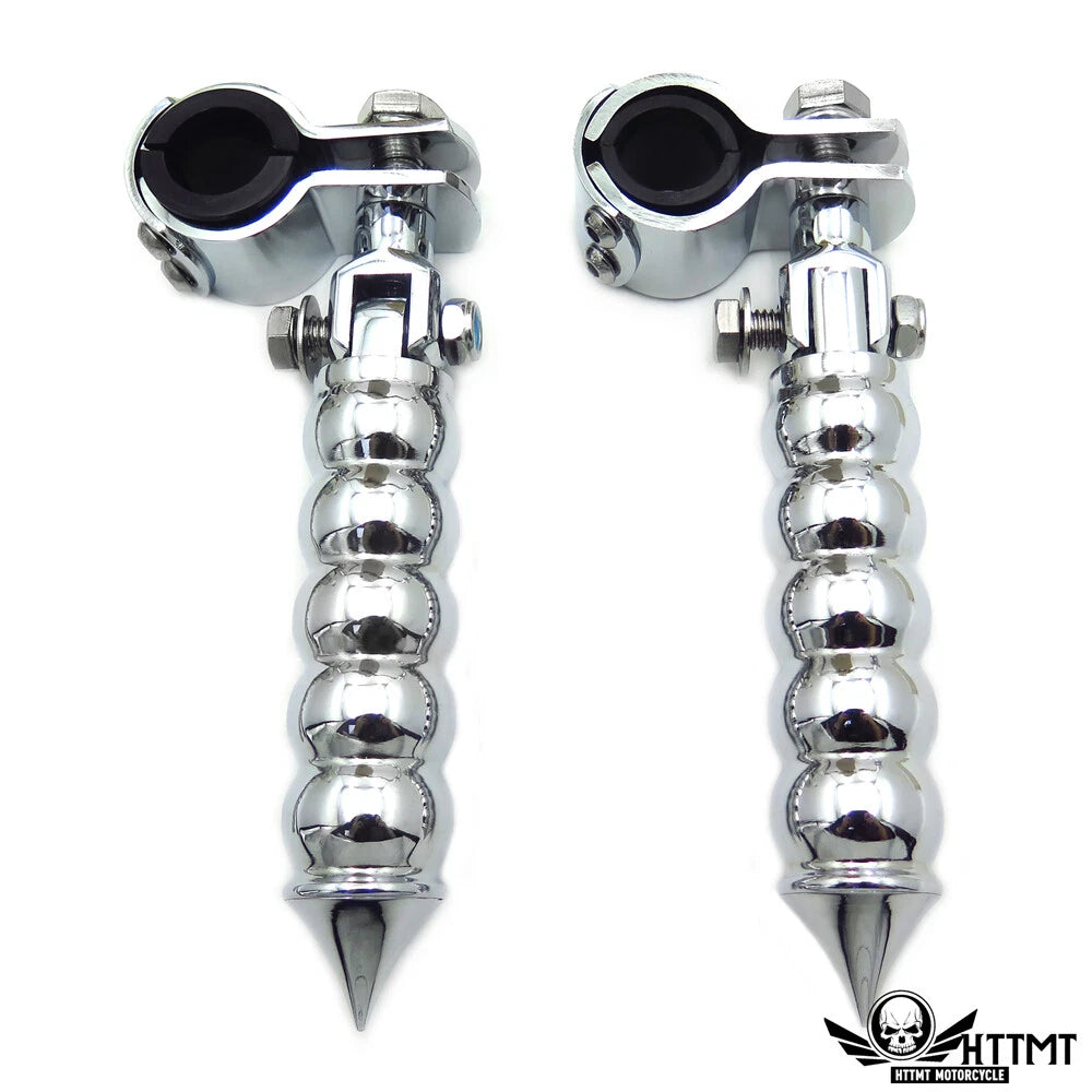 Chrome Calabash Foot Peg Clamp Set for Harley (1", 1.25")