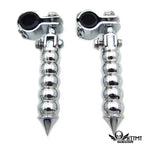 Chrome Calabash Foot Peg Clamp Set for Harley (1", 1.25")