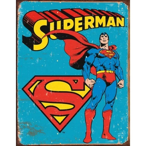 Vintage Superman Comic Metal Sign 1335