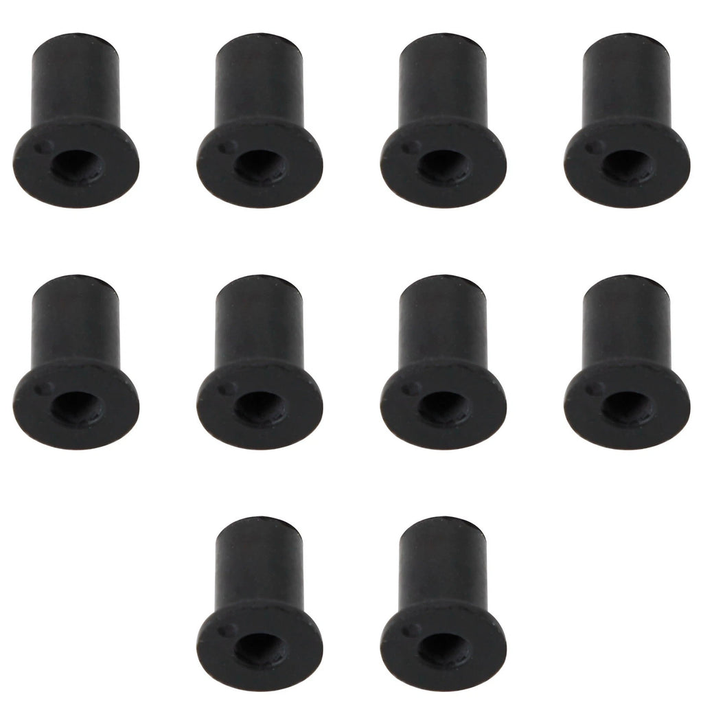Pack of 10 M4 Rubber Well Nuts for Fairing & Screen Fixing - 8mm Hole