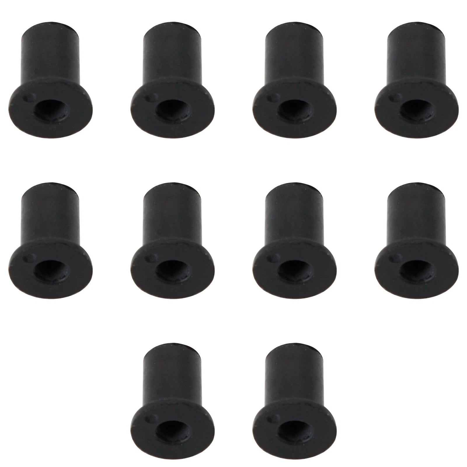 Pack of 10 M4 Rubber Well Nuts for Fairing & Screen Fixing - 8mm Hole