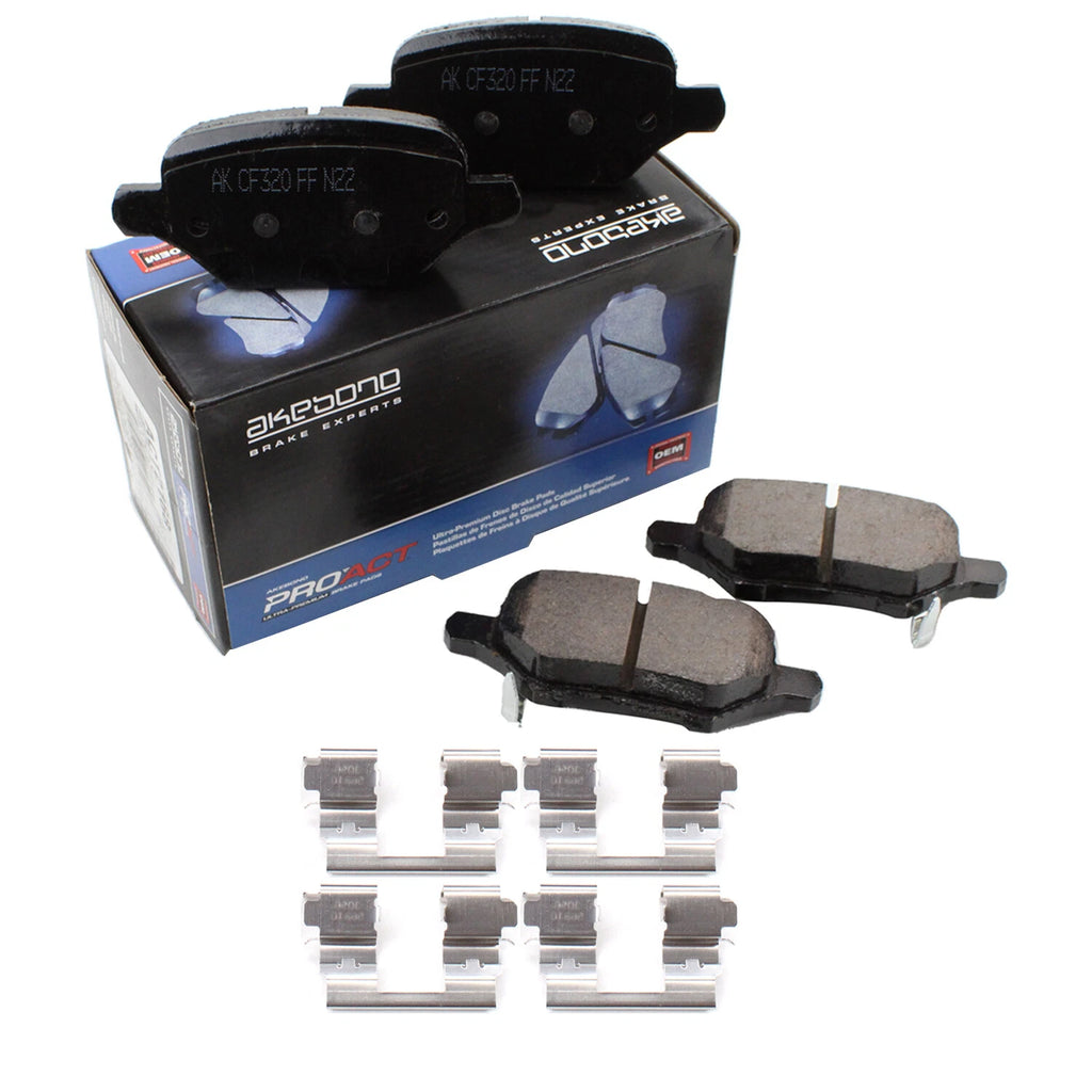 Set of 4 Akebono ProACT Rear Ceramic Brake Pads for Buick Encore, Chevrolet Trax (2018–2022)