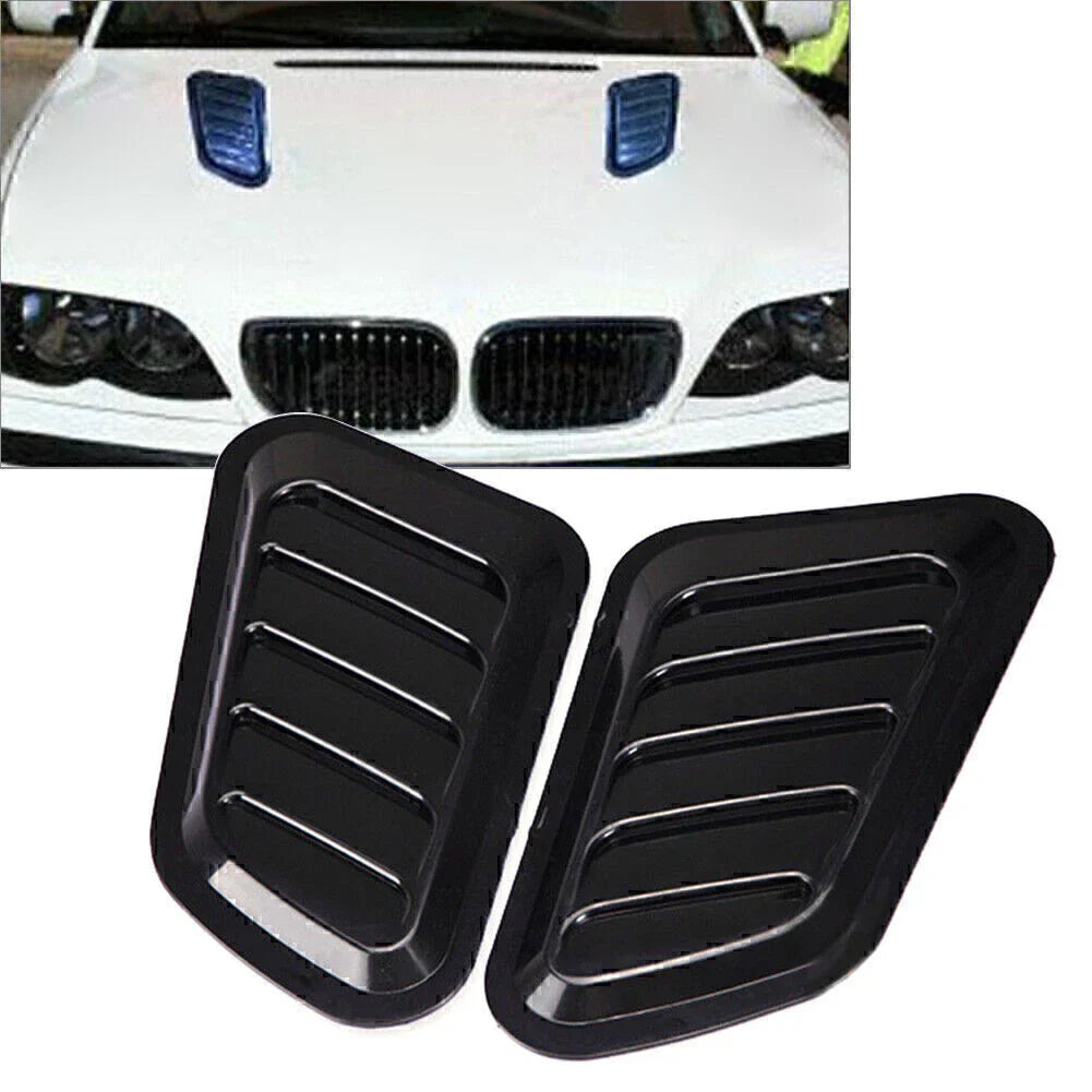 Car Decorative Air Flow Intake Hood Scoop Vent Bonnet Cover Black