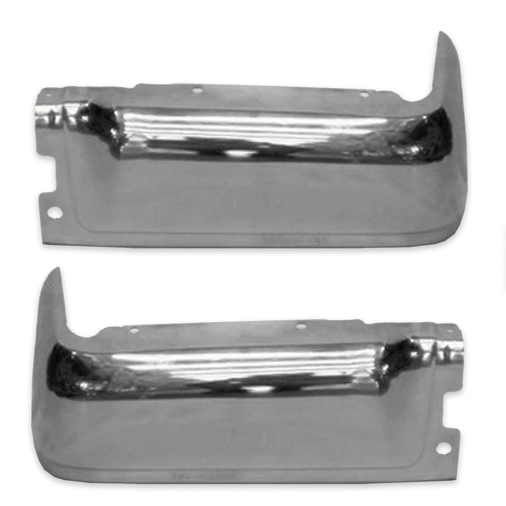 Replacement Chrome Step Bumper Face Bar 2-Piece Set w/o Park Assist Sensor Holes