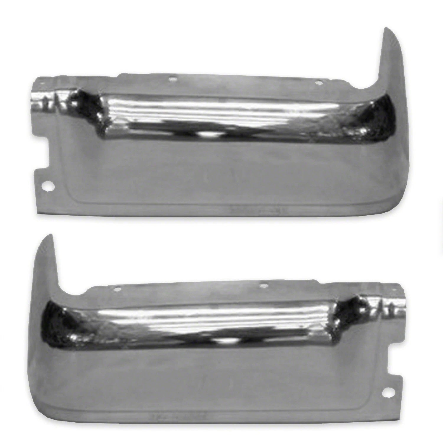 Replacement Chrome Step Bumper Face Bar 2-Piece Set w/o Park Assist Sensor Holes