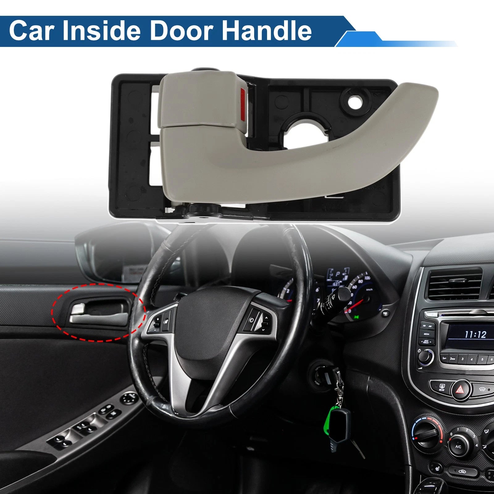 Front Driver Side Interior Door Handle for Hyundai Tucson (2005–2009) No. 826202E000