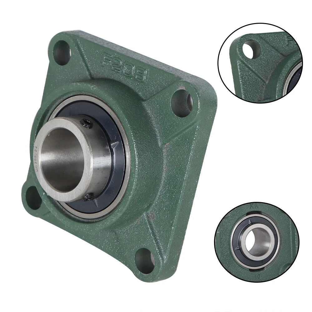Set of 2 Pillow Block Flange Bearings for UCF208-24 (1-1/2" Bore)