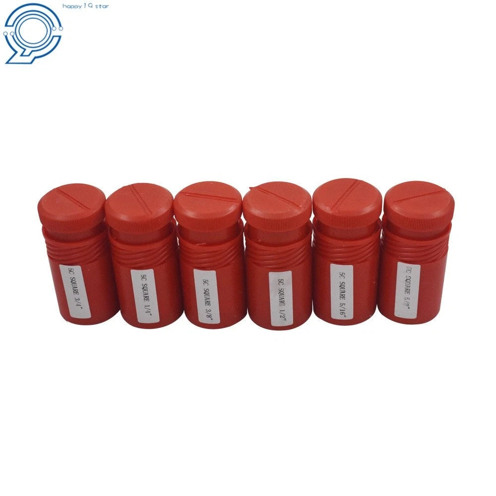 6 Pack 5C Square Collet Set 1/4'' - 3/4'' for Machinist Tool Chuck